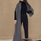 Gray wool single sleeve shawl TATRY - 1