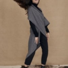 Gray wool single sleeve shawl TATRY - 3