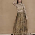 Jupe longe boheme en organza de soie eco-print - 1