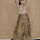 Jupe longe boheme en organza de soie eco-print - 2