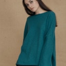Pull en laine oversize ALASKA bleu canard - 1