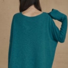 Pull en laine oversize ALASKA bleu canard - 4