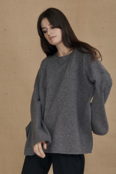 Gray ALASKA oversized wool sweater - 2