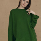 Oversized wool sweater green ALASKA - 1