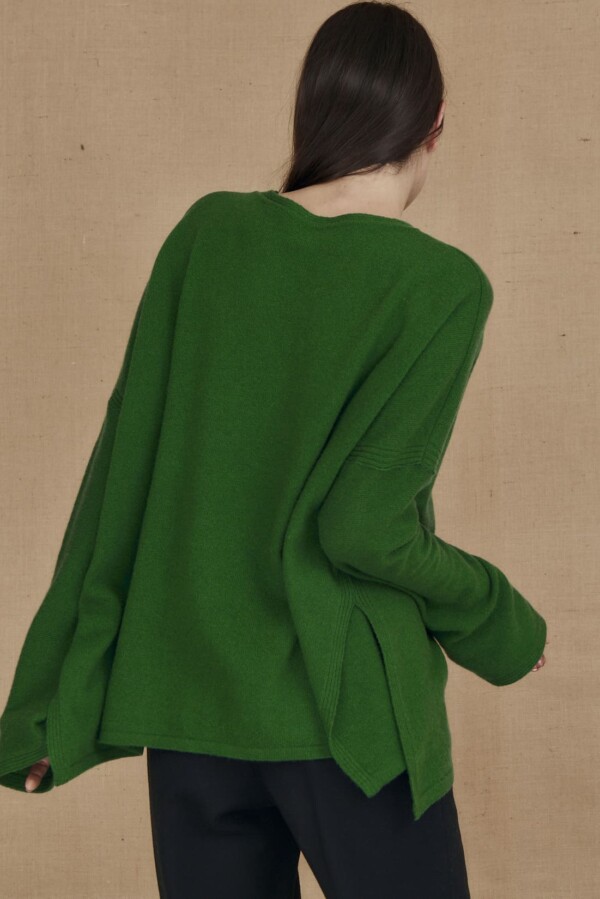 Oversized wool sweater green ALASKA - 4