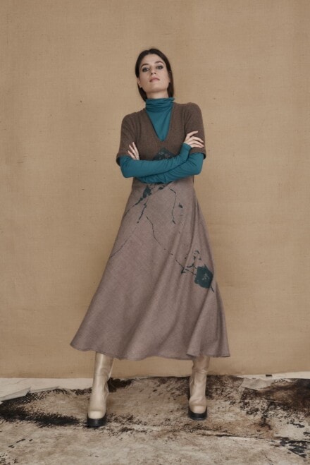 Mid-length flared wool dress MARTA - 3