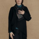 Veste kimono en laine bouille DAI noir - 2