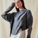 Blouse en satin de soie eco-print HELOISE - 1