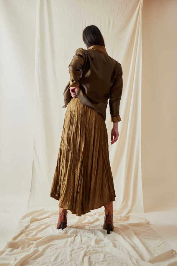 Festive Flared Mid-Length Skirt LIPSI Gold-Bronze - 3