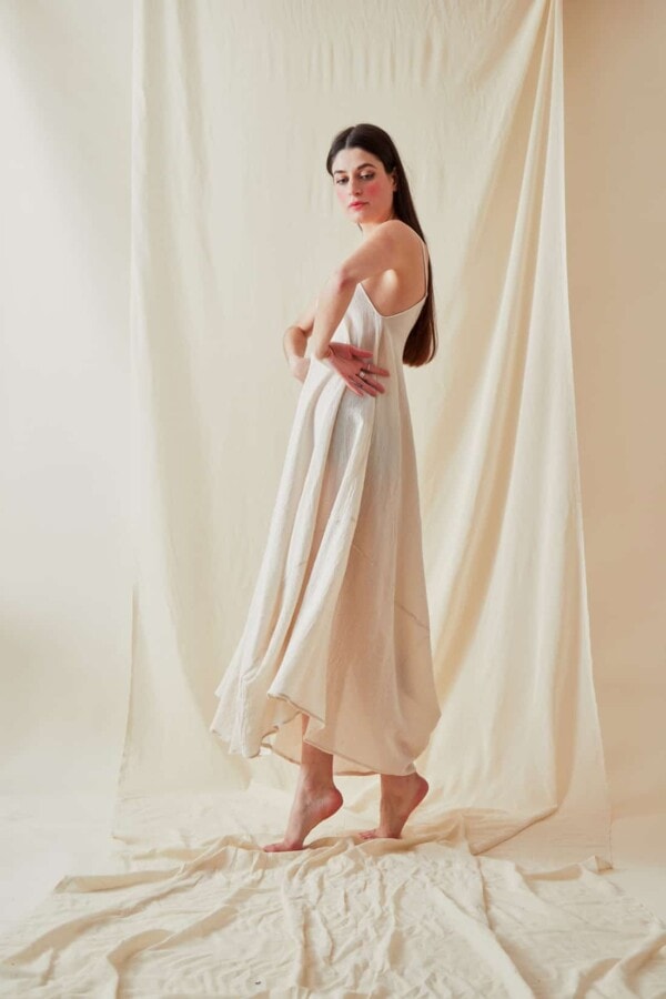 Loose organic cotton dress CALA White - 3