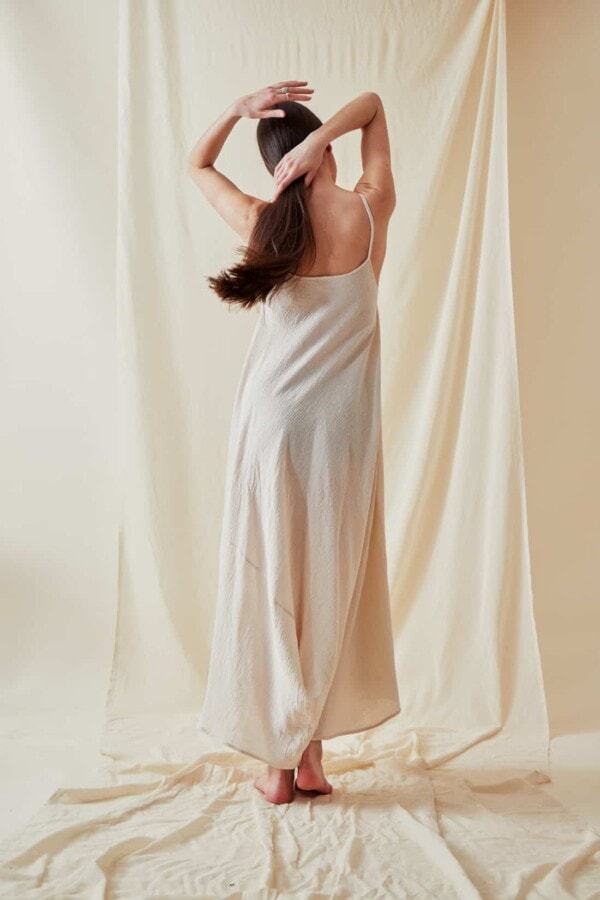 Loose organic cotton dress CALA White - 4