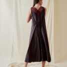 Robe longue boheme evasee en viscose RHODES Marron-Chocolat - 4