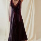 Robe longue evasee RIAMA Prune - 6
