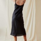 Robe nuisette en viscose mi-longue DIA Noire - 3