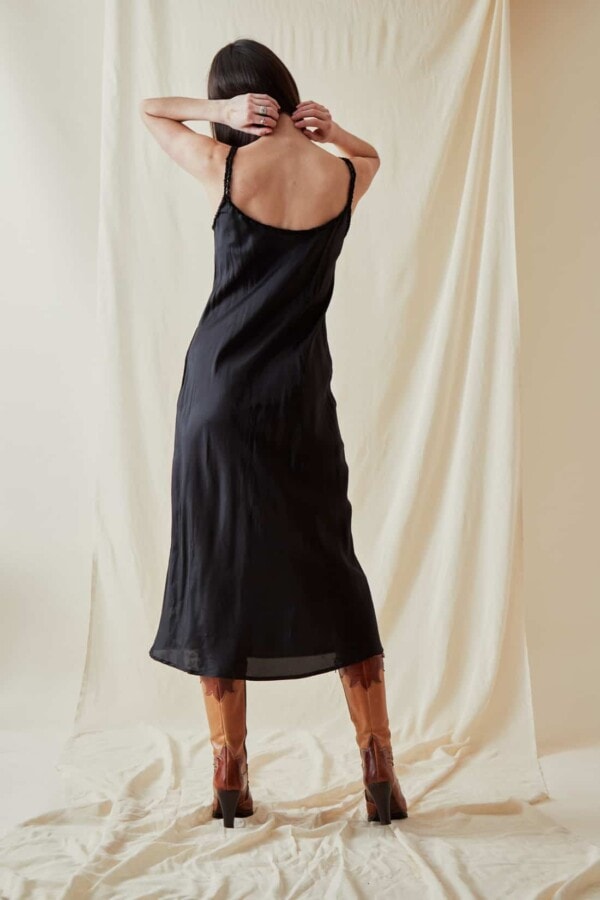 Mid-length viscose slip dress DIA Black - 3