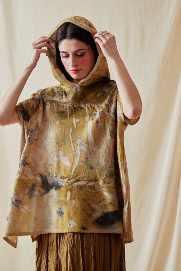Sweat-shirt a capuche en laine eco-print MYCONOS - 1
