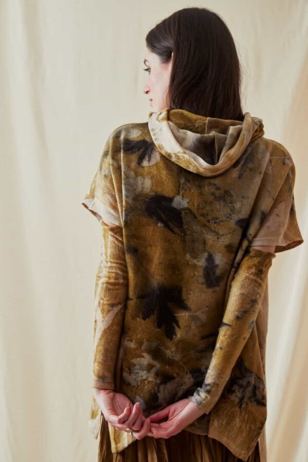 Eco-print wool hooded sweatshirt MYCONOS - 4