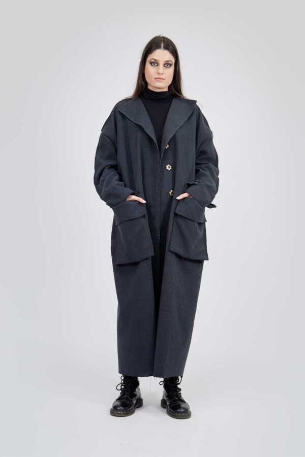 Long gray coat for winter WOJAK 1