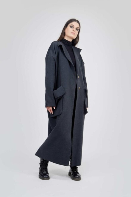 Long gray coat for winter WOJAK 4