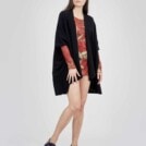 Veste large et fluide en maille de laine LADY Noire 2