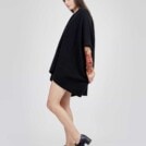 Veste large et fluide en maille de laine LADY Noire 4
