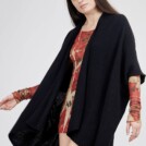 Veste large et fluide en maille de laine LADY Noire 6
