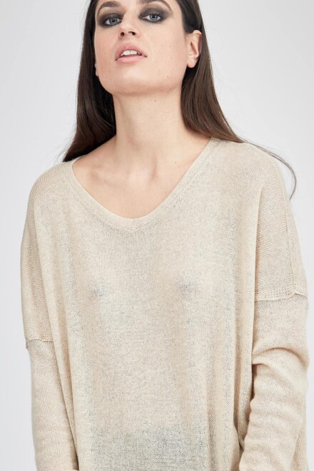 Creme large fine cashmere sweater COALA 6