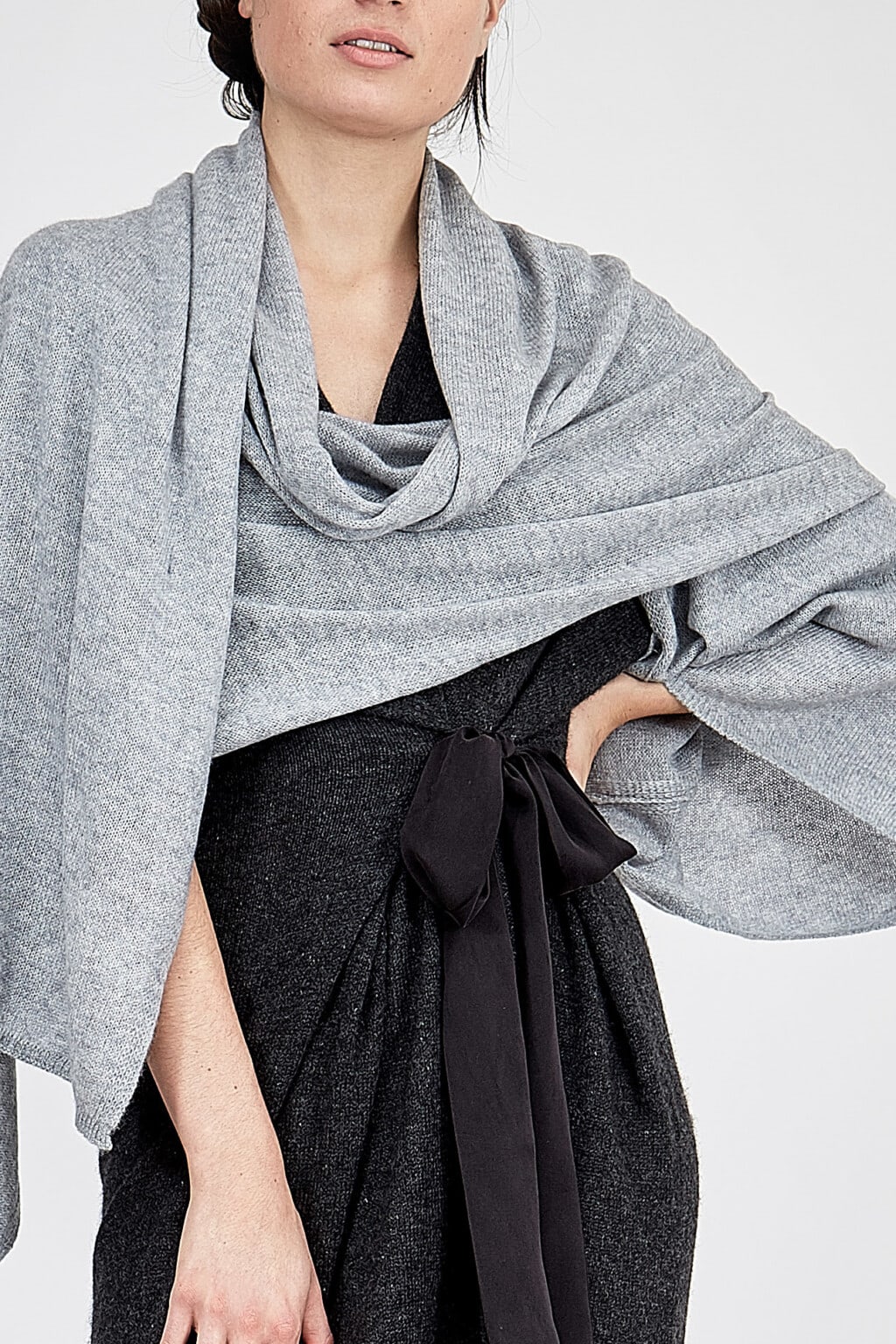 Écharpe étole En Cachemire 100% – Gris Perle, Motif écossais, Unisexe (neuve Avec étiquettes)