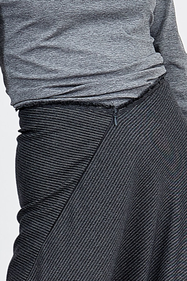 Long Gray flared skirt TEXAS 6