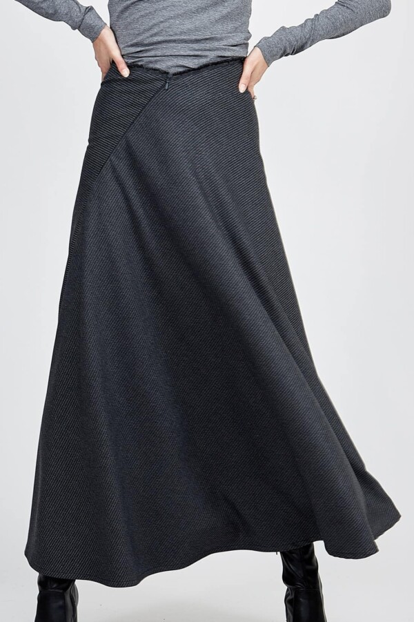 Long Gray flared skirt TEXAS 8