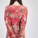 Pull large imprime vegetale a la main FLEUR Rouge 4