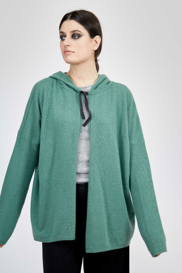 Hooded wool jacket LYON Mint Green 1 -1