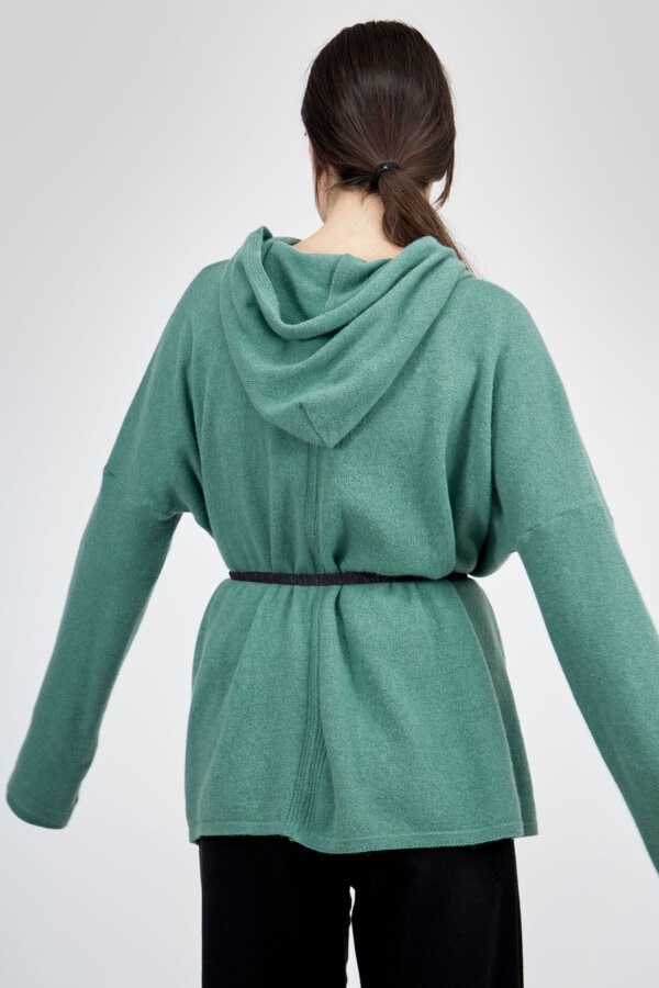 Hooded wool jacket LYON Mint Green 4 -1