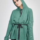 Veste en laine a capuche LYON Vert Menthe 5 -1