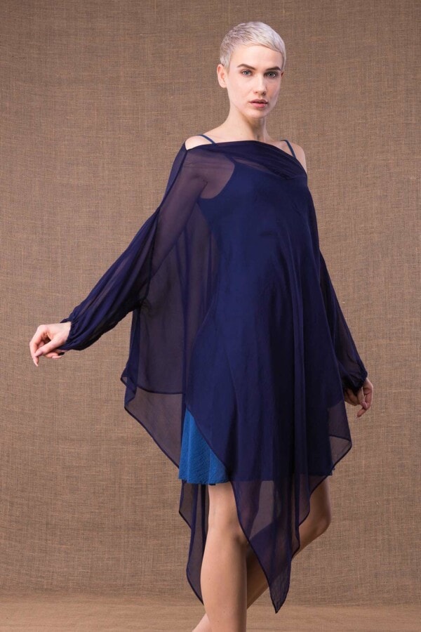 Dark blue chiffon tunic AMMO 1