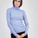 Col roule fin en-maille de viscose WONDER Mauve 1