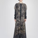 Gilet long habillet en organza de soie imprime a la main OSAKA 1