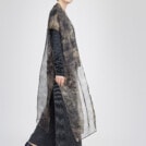 Gilet long habillet en organza de soie imprime a la main OSAKA 2
