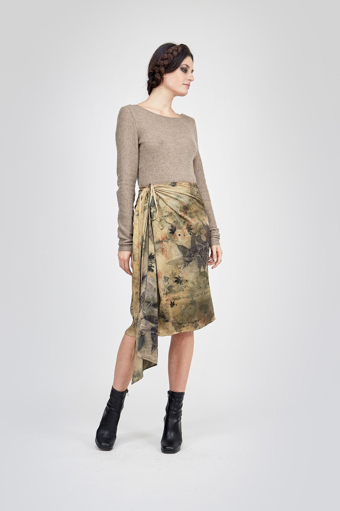 Eco-print silk pareo skirt DREAM - Boutique ASKA