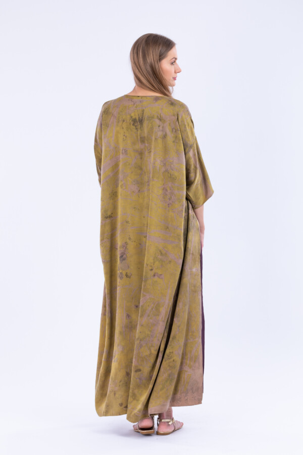 Kimono eco-print en satin de soie MING 4
