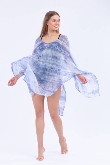 Silk tunic for summer Tie-Dye SKY 3