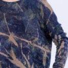 Blue Eco-printed cashmere sweater IRIS 1