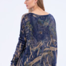 Blue Eco-printed cashmere sweater IRIS 5