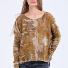 Pull large en cachemire Or eco-print IRIS 2