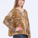 Pull large en cachemire Or eco-print IRIS 3
