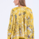 Veste large jaune en laine eco-print GORA 3