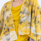 Veste large jaune en laine eco-print GORA 4