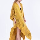 Golden eco-printed silk kimono THEBES 3