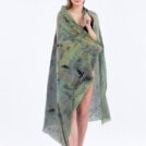 Green eco-printed cotton beach pareo CORFU 3