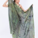 Green eco-printed cotton beach pareo CORFU 5